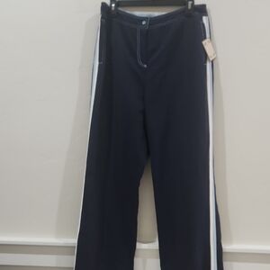 Green Tea Women's Navy Blue Pants with White Stripes